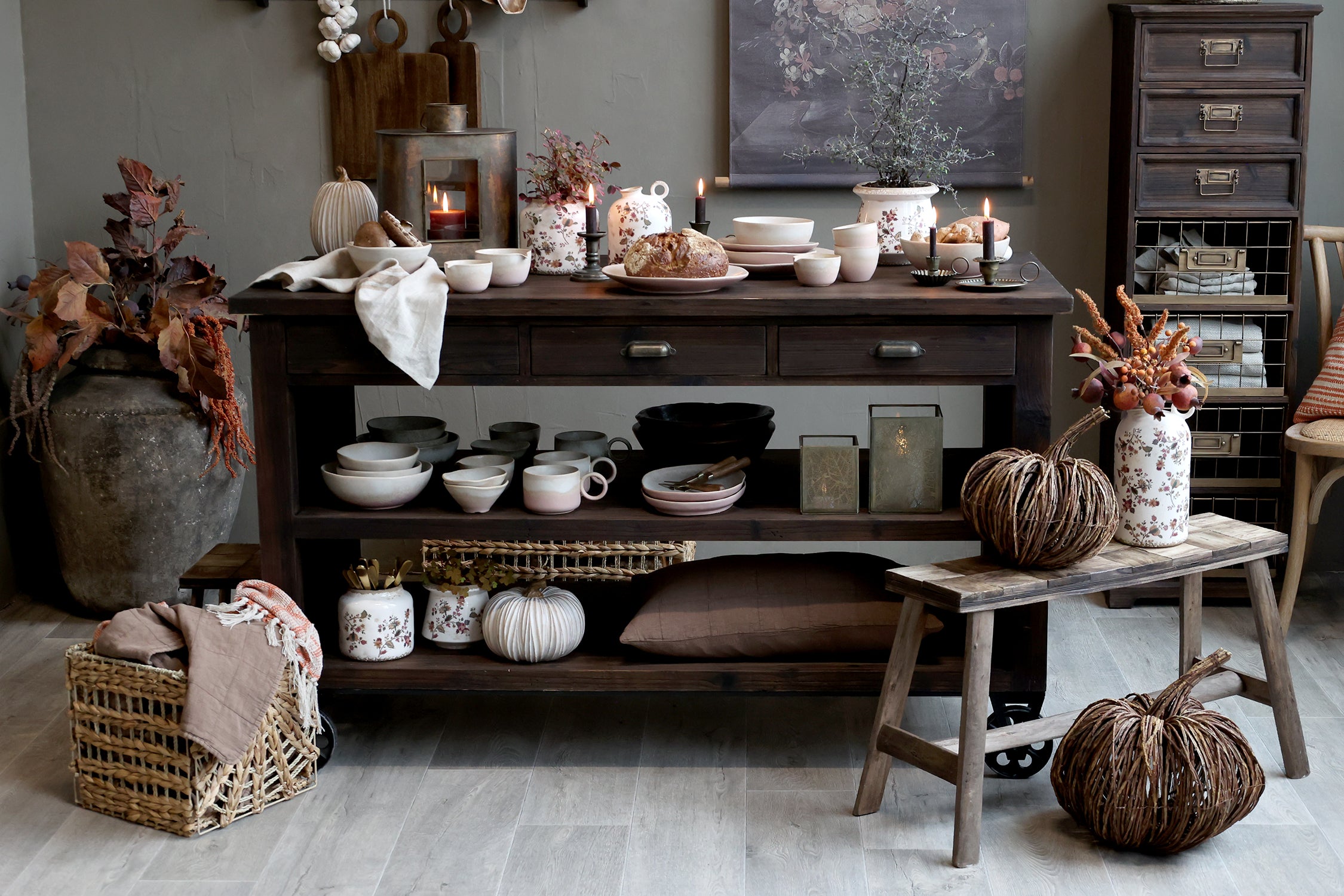 Chic Antique Bank aus Tanoak-Holz