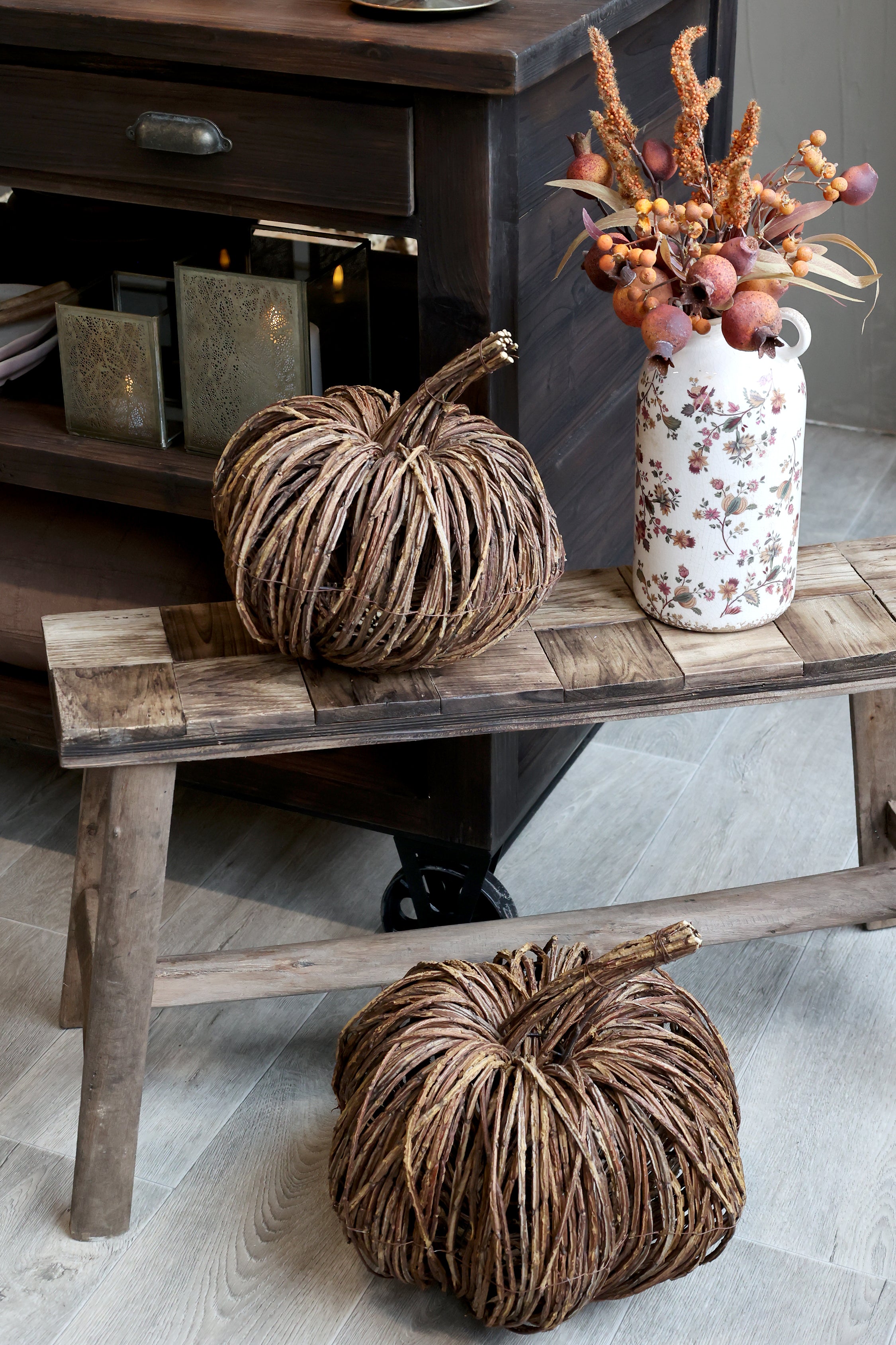 Chic Antique Bank aus Tanoak-Holz