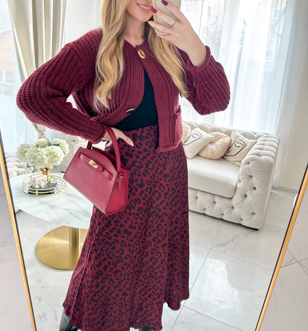 Leo Satin Rock Burgunder