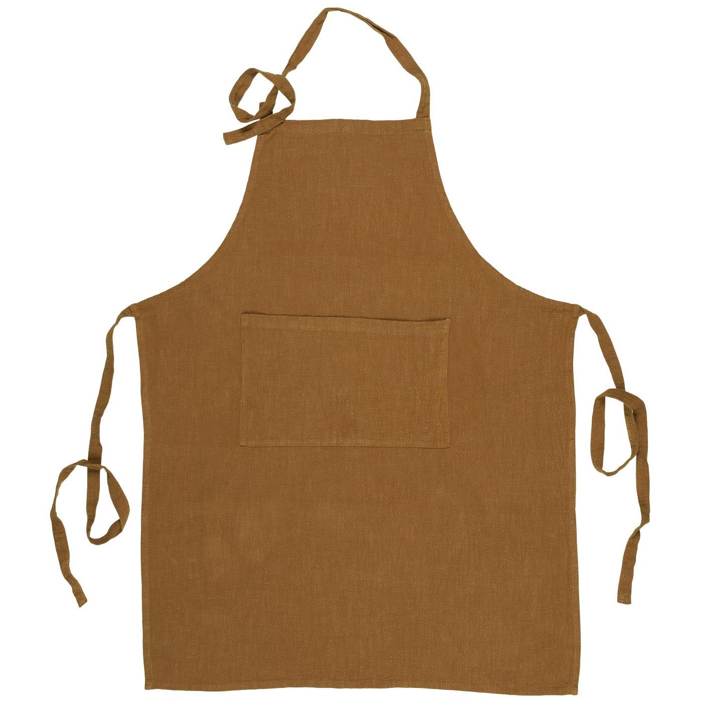Ib Laursen Schürze mit Tasche cognac