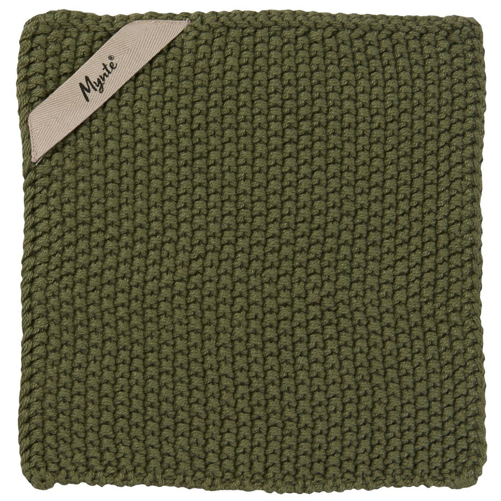 Ib Laursen Topflappen Mynte olive gestrickt