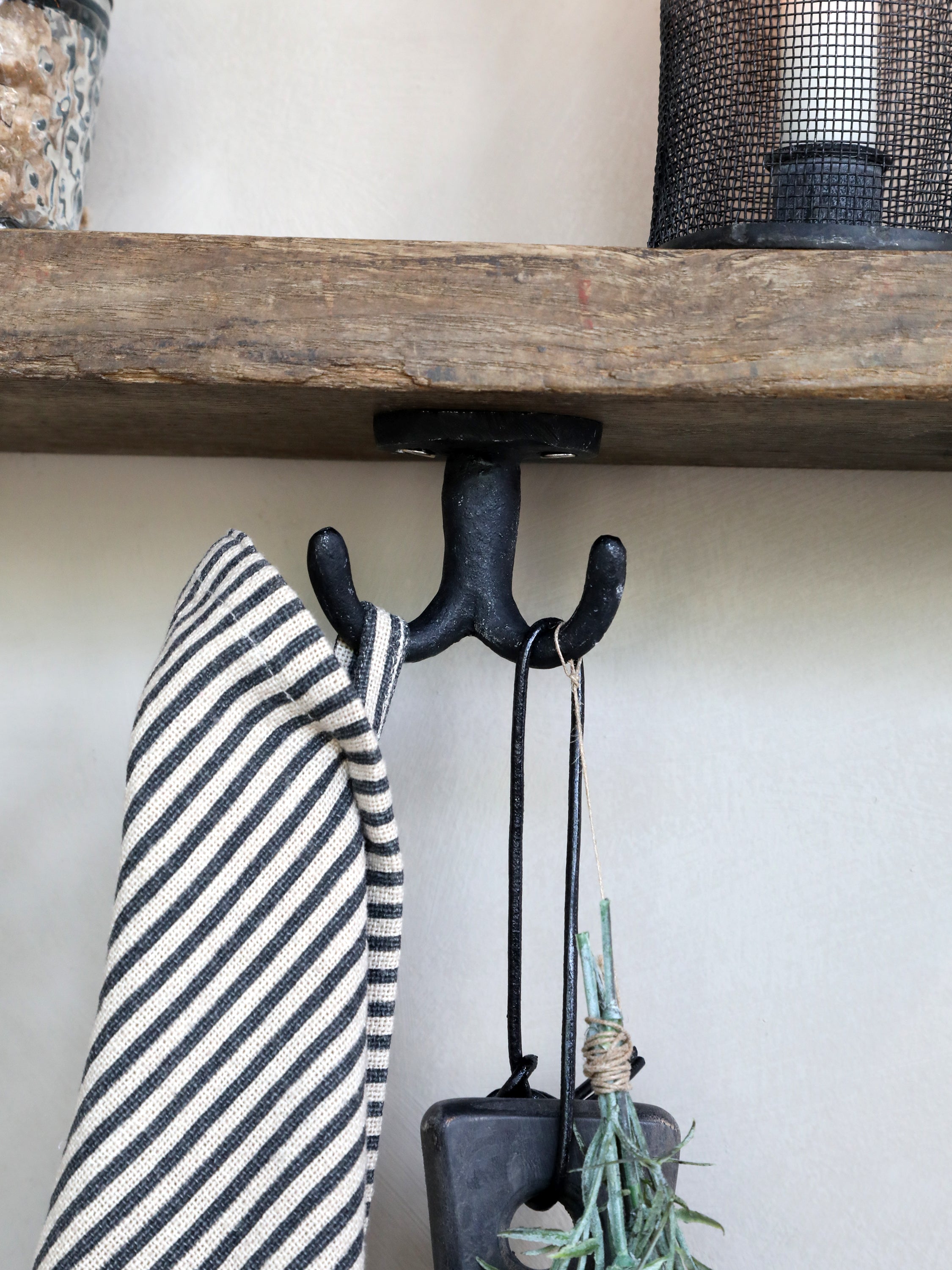 Chic Antique Haken mit 2 Haken schwarz
