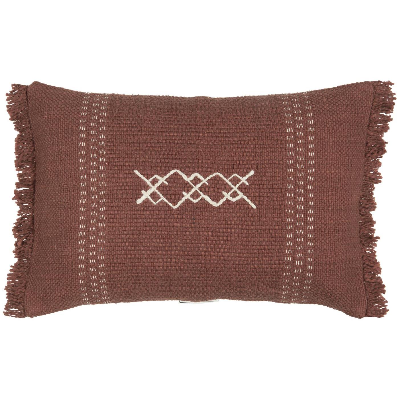 Ib Laursen Kissenhülle Sari rostrot handbestickt 60x40cm