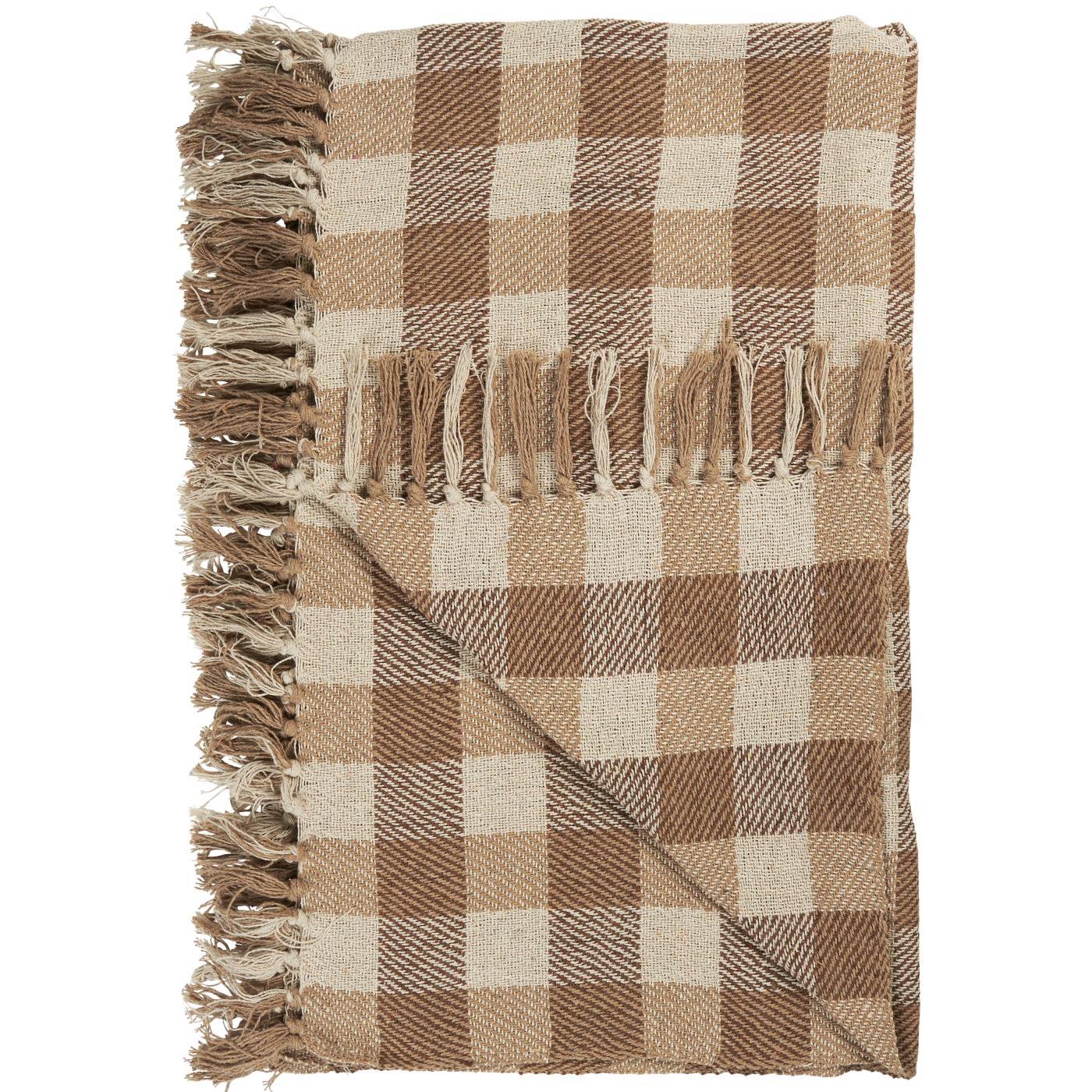Ib Laursen Plaid natur/beige/braune Karos