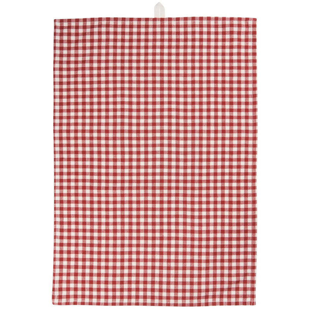 Ib Laursen Geschirrtuch „Martha“ – Rost mit kleinen naturfarbenen Karos, 50 × 70 cm
