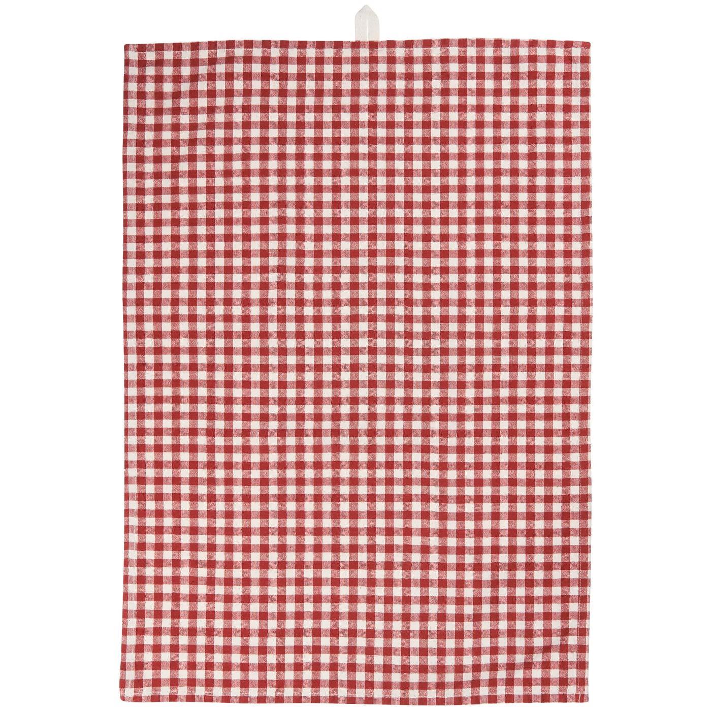 Ib Laursen Geschirrtuch „Martha“ – Rost mit kleinen naturfarbenen Karos, 50 × 70 cm