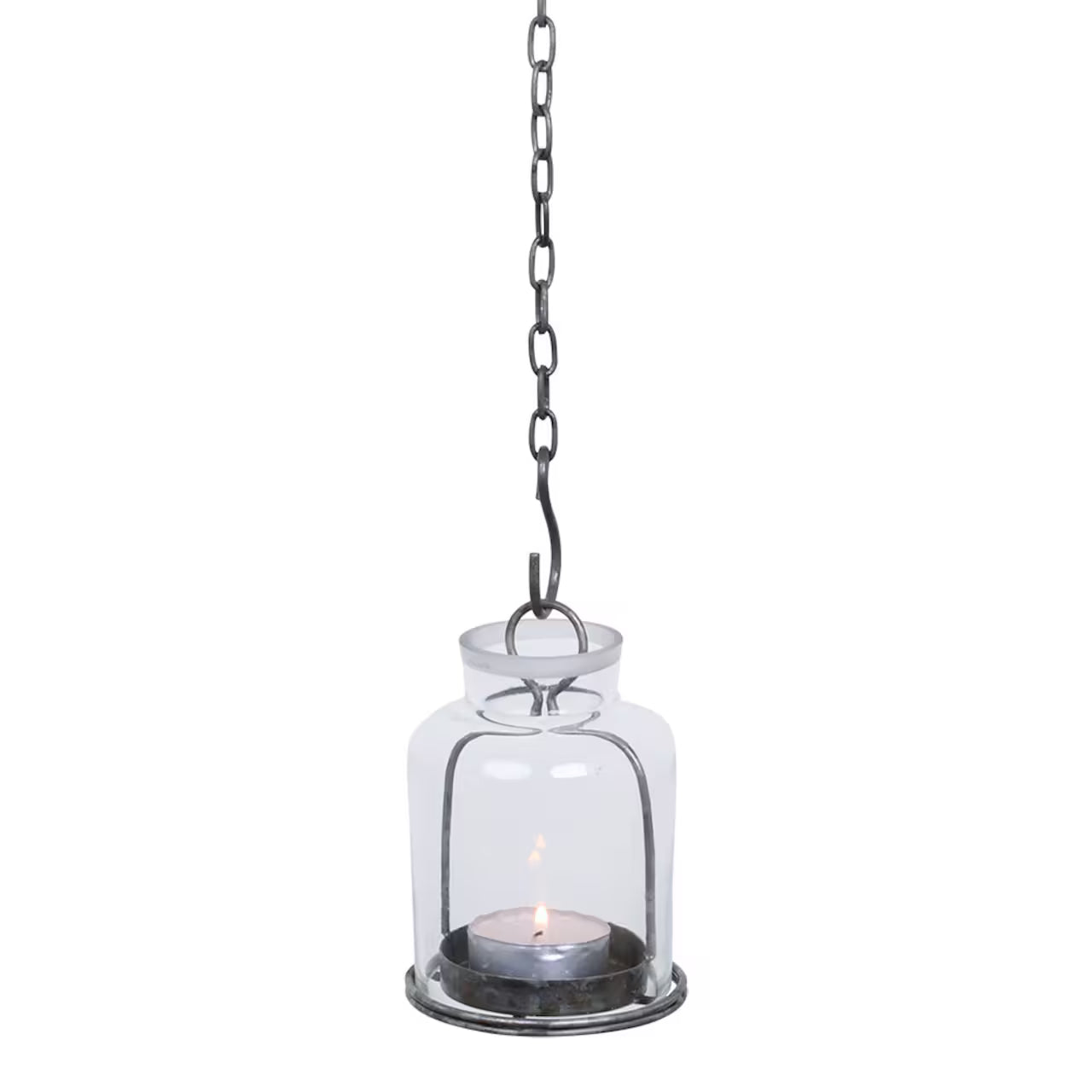 Strömshaga Kette 1m dünn, antique zink mit Haken - L 100cm