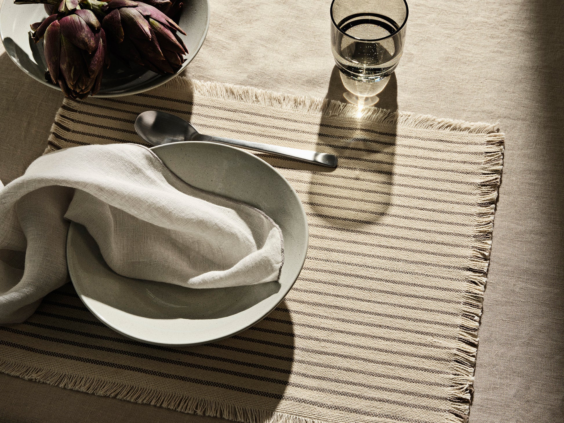 Broste Copenhagen Serviette Gracie hellgrau "High Rise", 100% Leinen