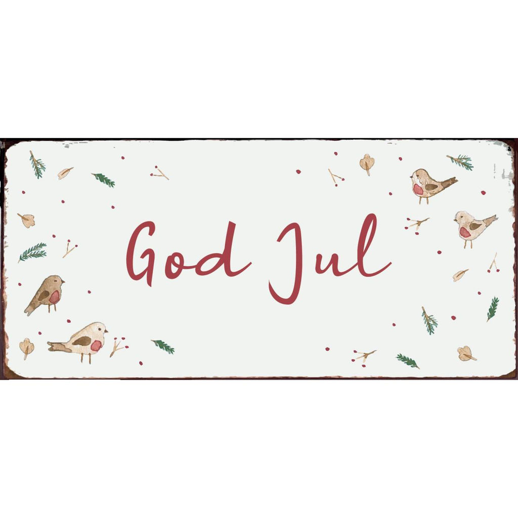 Ib Laursen Metallschild God Jul – Nostalgisches Weihnachtsschild God Jul