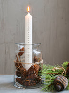 Chic Antique Adventskalenderkerze mit gold Druck 20 Std. antique 1-24 weiß