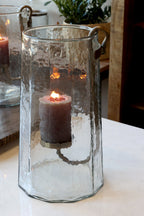 Chic Antique Windlicht mit Messing-Kerzenhalter – 36 cm