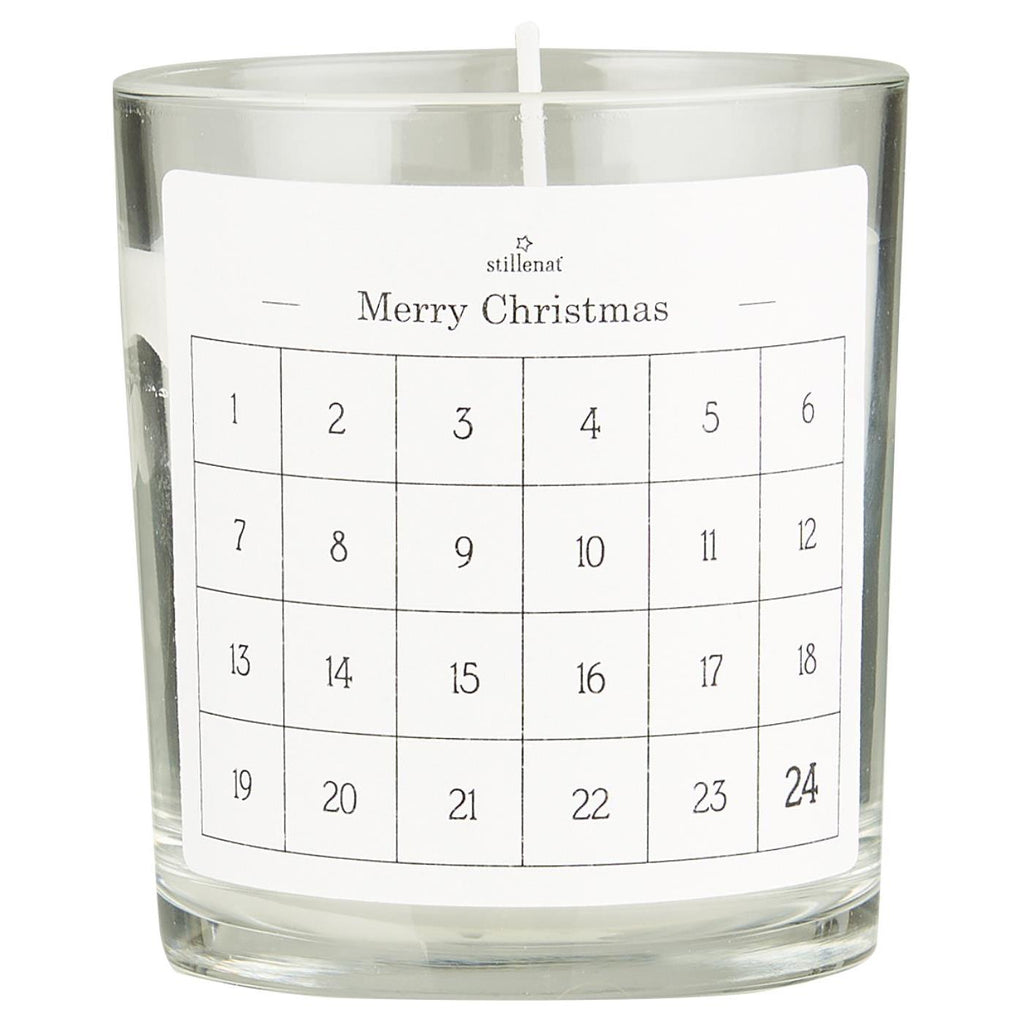 Ib Laursen Paraffinkerze im Glas,  1-24 für die Adventszeit