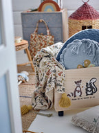Bloomingville Plaid - Filipa Decke, Gelb, aus recycelter Baumwolle