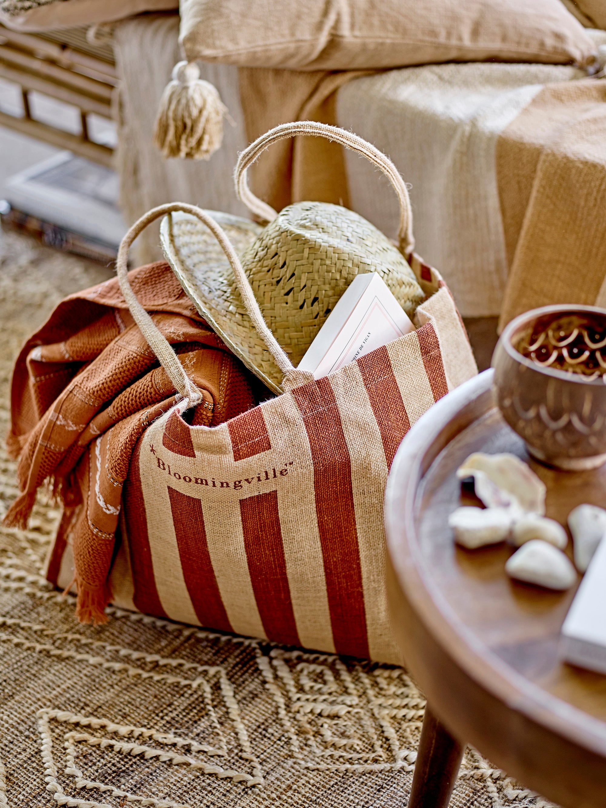 Bloomingville Einkaufstasche Bergamo, Braun, Jute