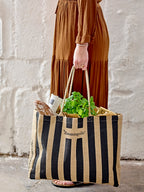 Bloomingville Jutetasche "Bergamo" schwarz/natur