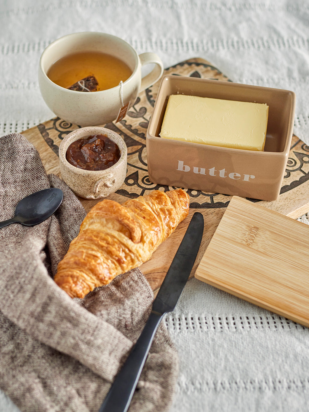 Bloomingville Butterdose "Hanyu" - Farbe braun, aus Steingut