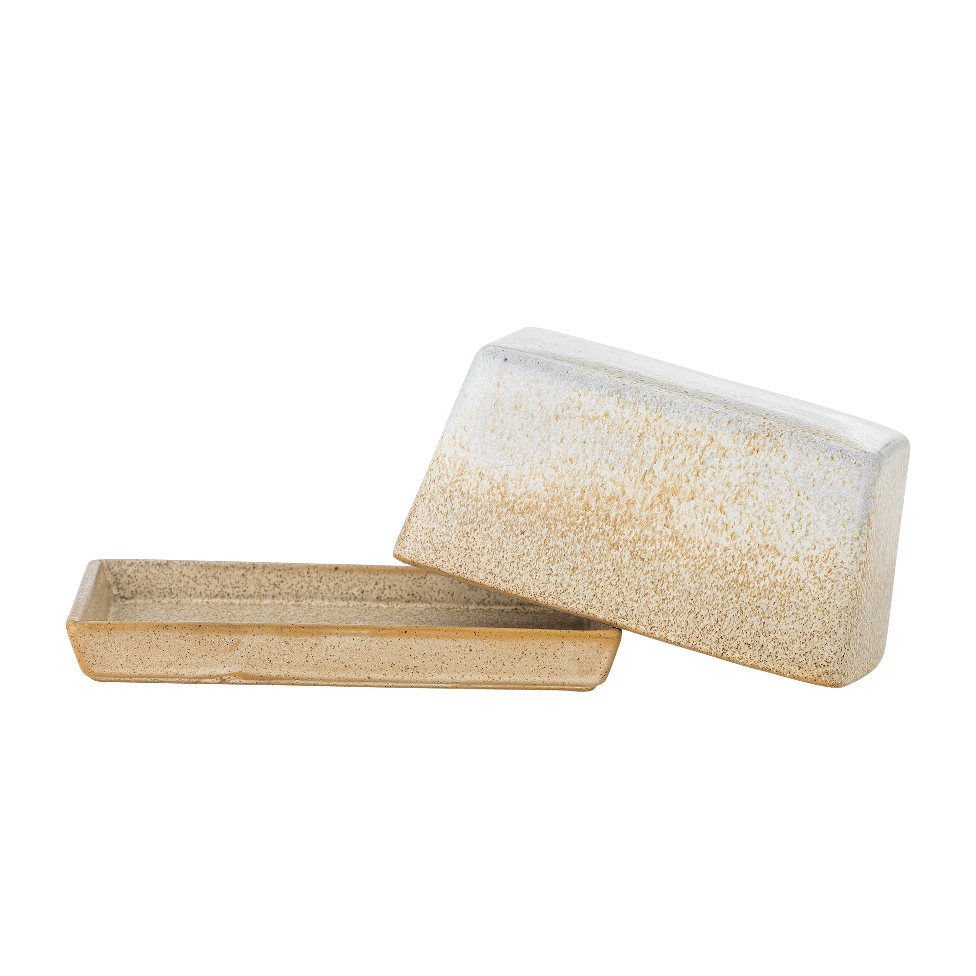 Bloomingville Butterdose "Paula", Natur, Steingut