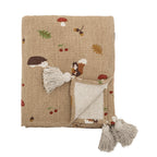 Bloomingville Plaid - Fall - Decke, Braun, aus recycelter Baumwolle, 160x130cm