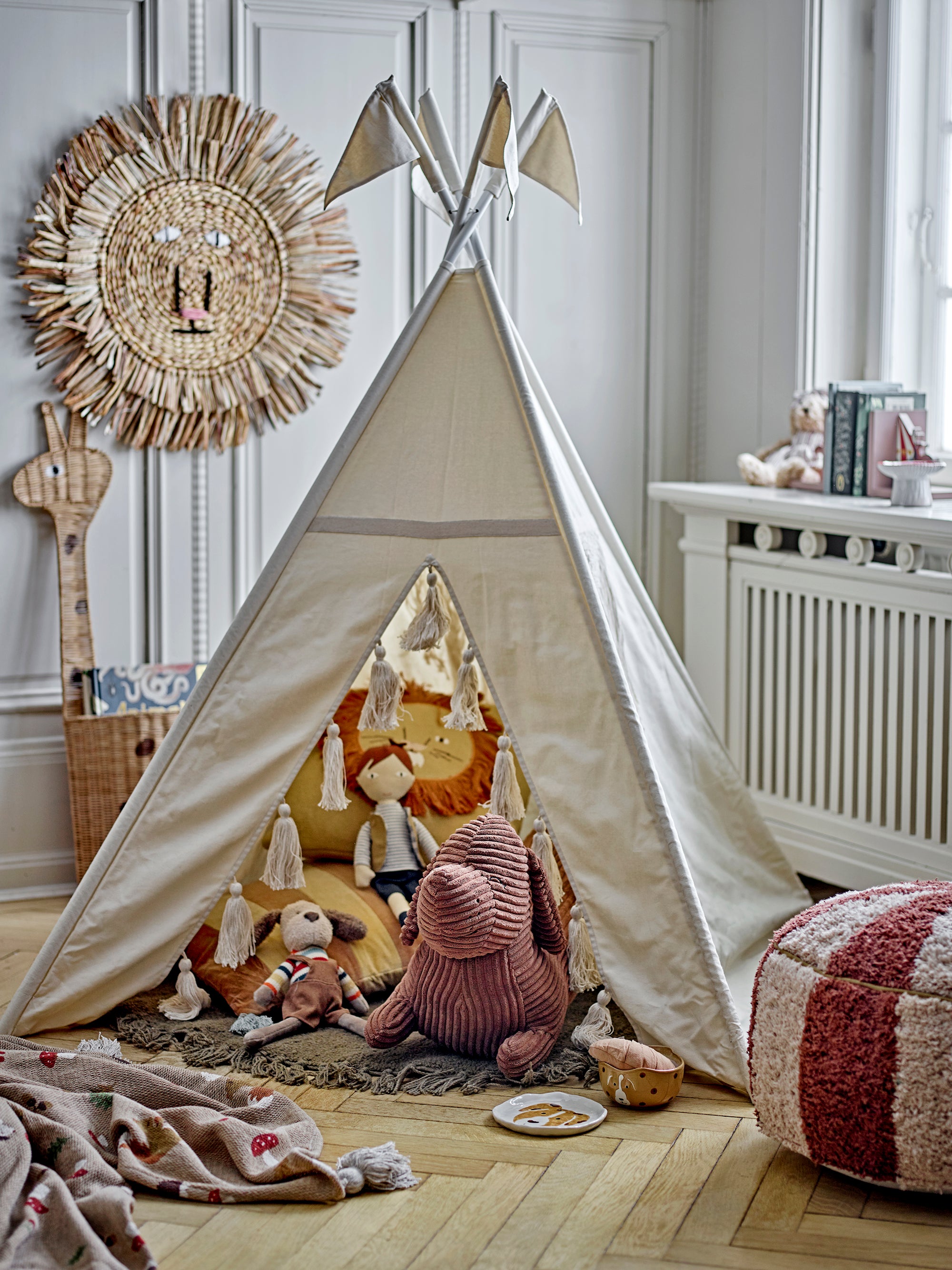 Bloomingville Plaid - Fall - Decke, Braun, aus recycelter Baumwolle, 160x130cm