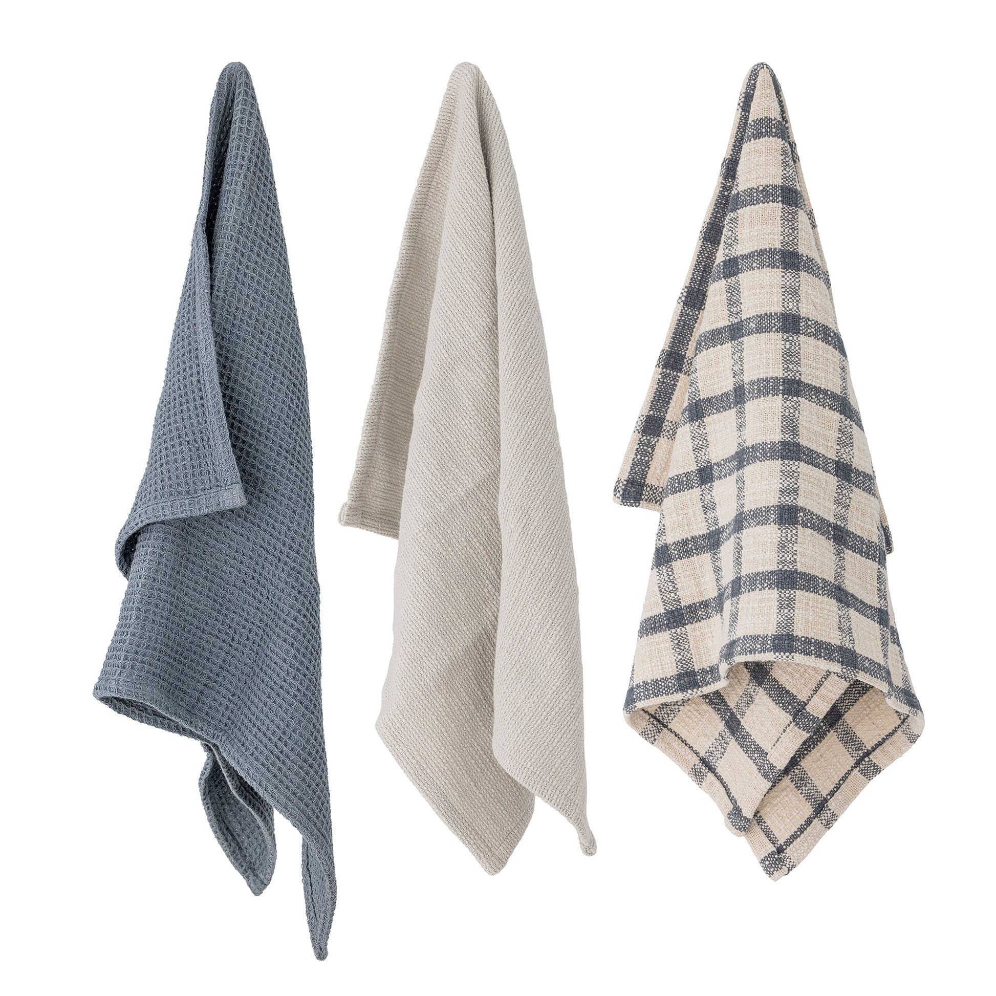 Bloomingville Impruneta Küchenhandtuch, Blue, Baumwolle OEKO-TEX®, blau-kariert