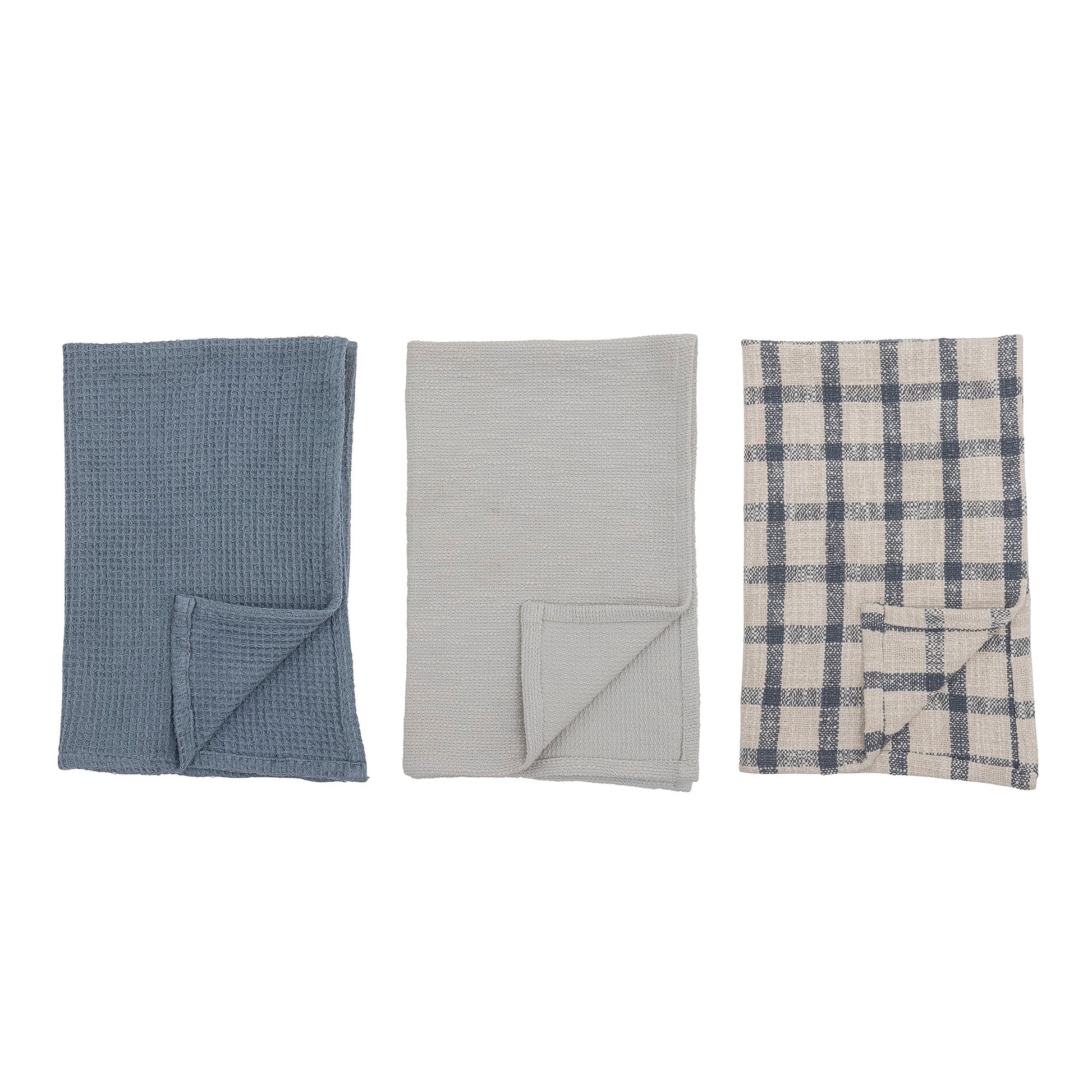 Bloomingville Impruneta Küchenhandtuch, Blue, Baumwolle OEKO-TEX®, blau-kariert