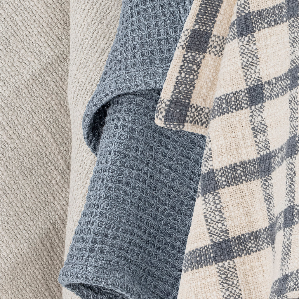 Bloomingville Impruneta Küchenhandtuch, Blue, Baumwolle OEKO-TEX®, blau-kariert
