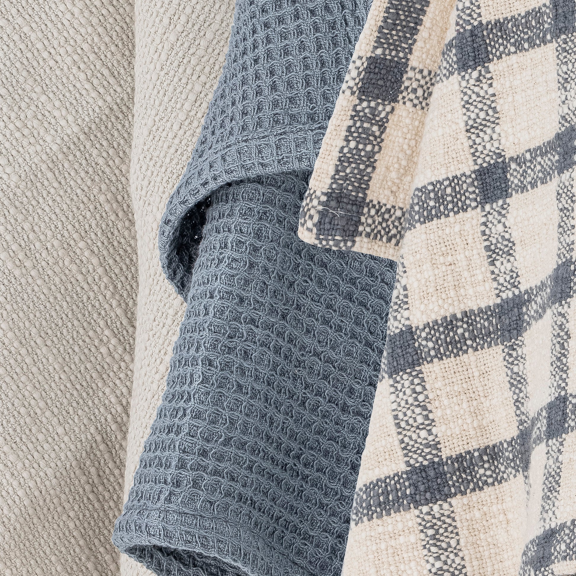 Bloomingville Impruneta Küchenhandtuch, Blue, Baumwolle OEKO-TEX®, blau-kariert