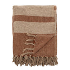 Bloomingville Plaid - Temi Decke, braun, aus recycelter Baumwolle