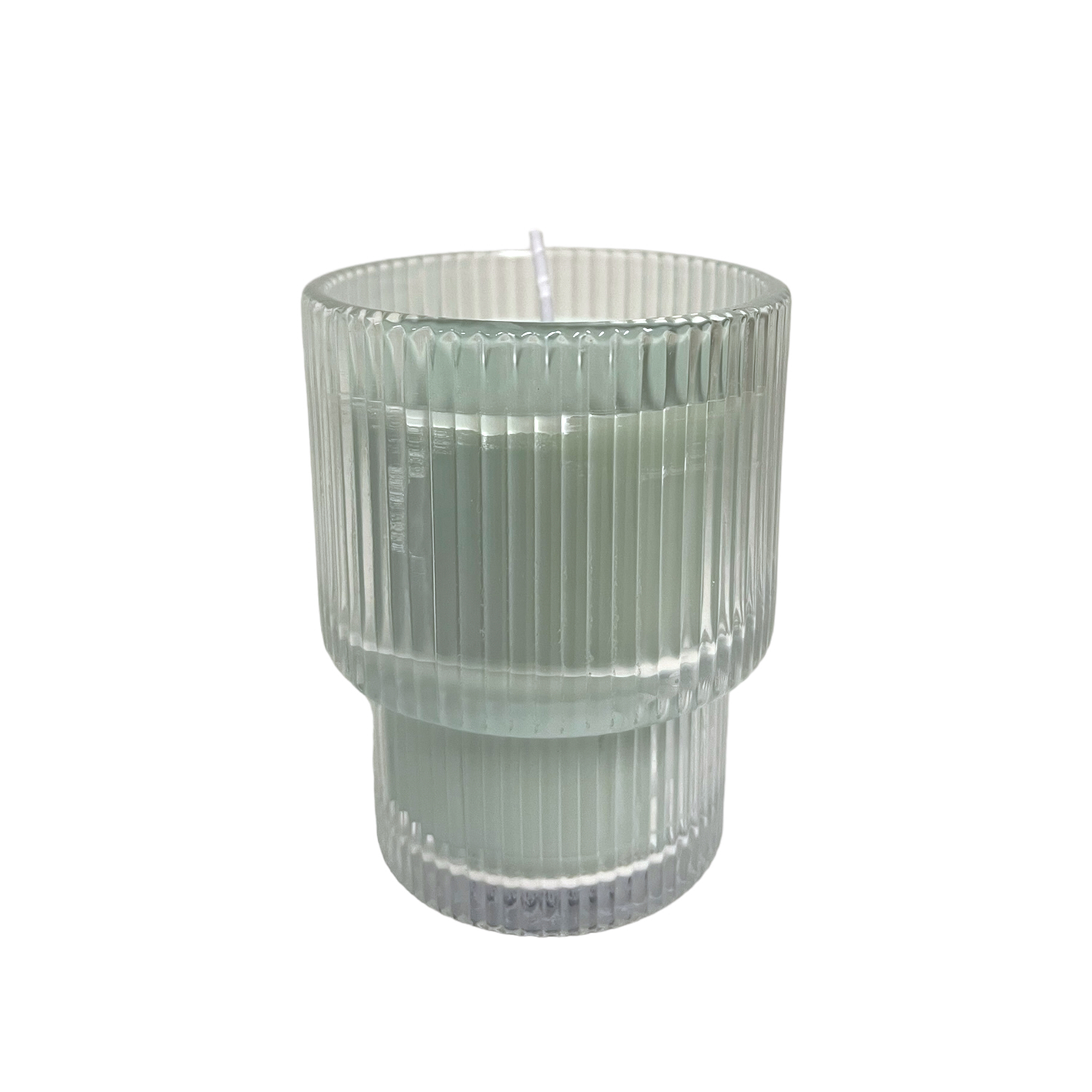Home Society Kerze Rippled Glas mintgrün Größe S