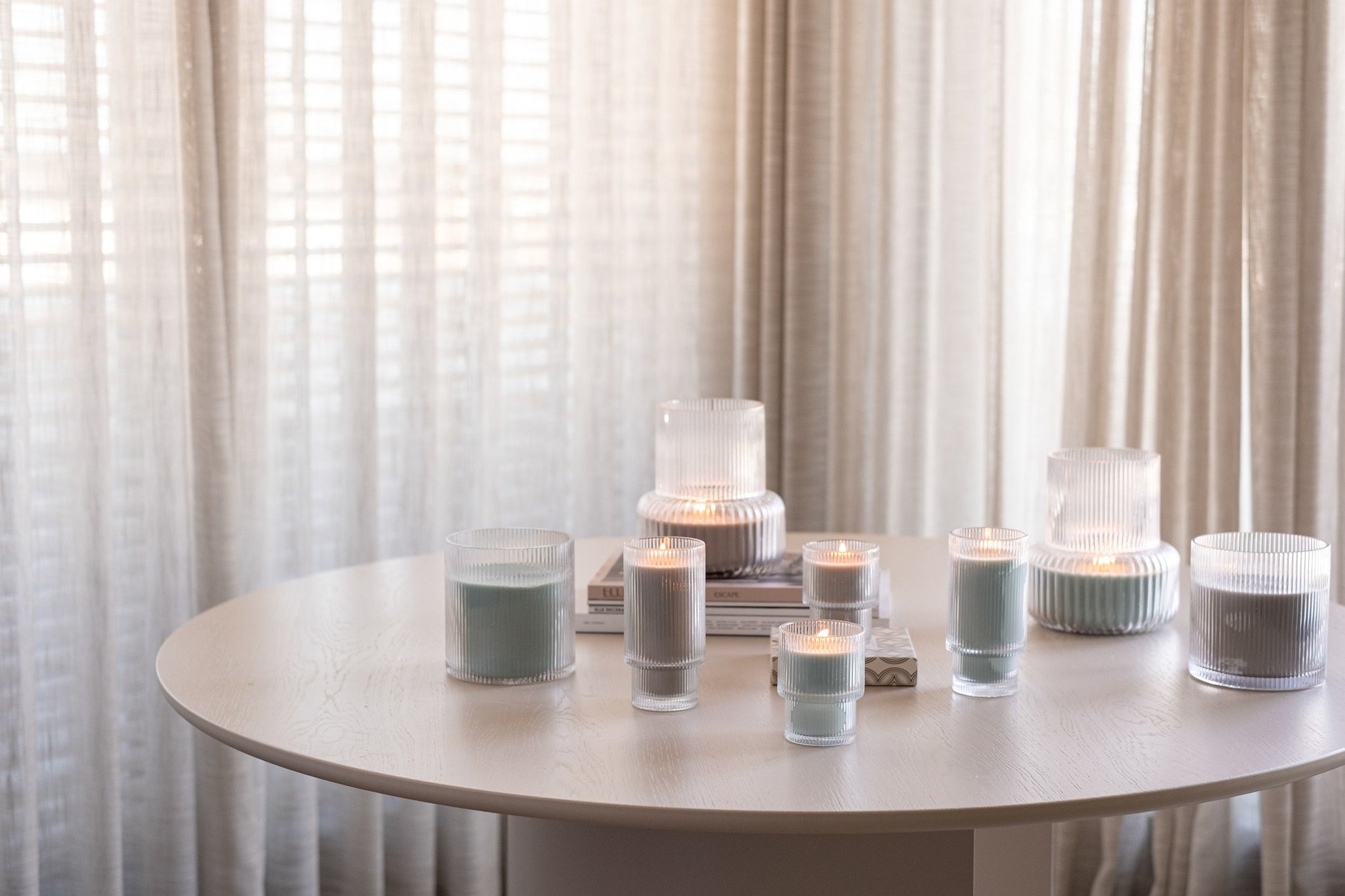 Home Society Kerze Rippled, Farbe sand