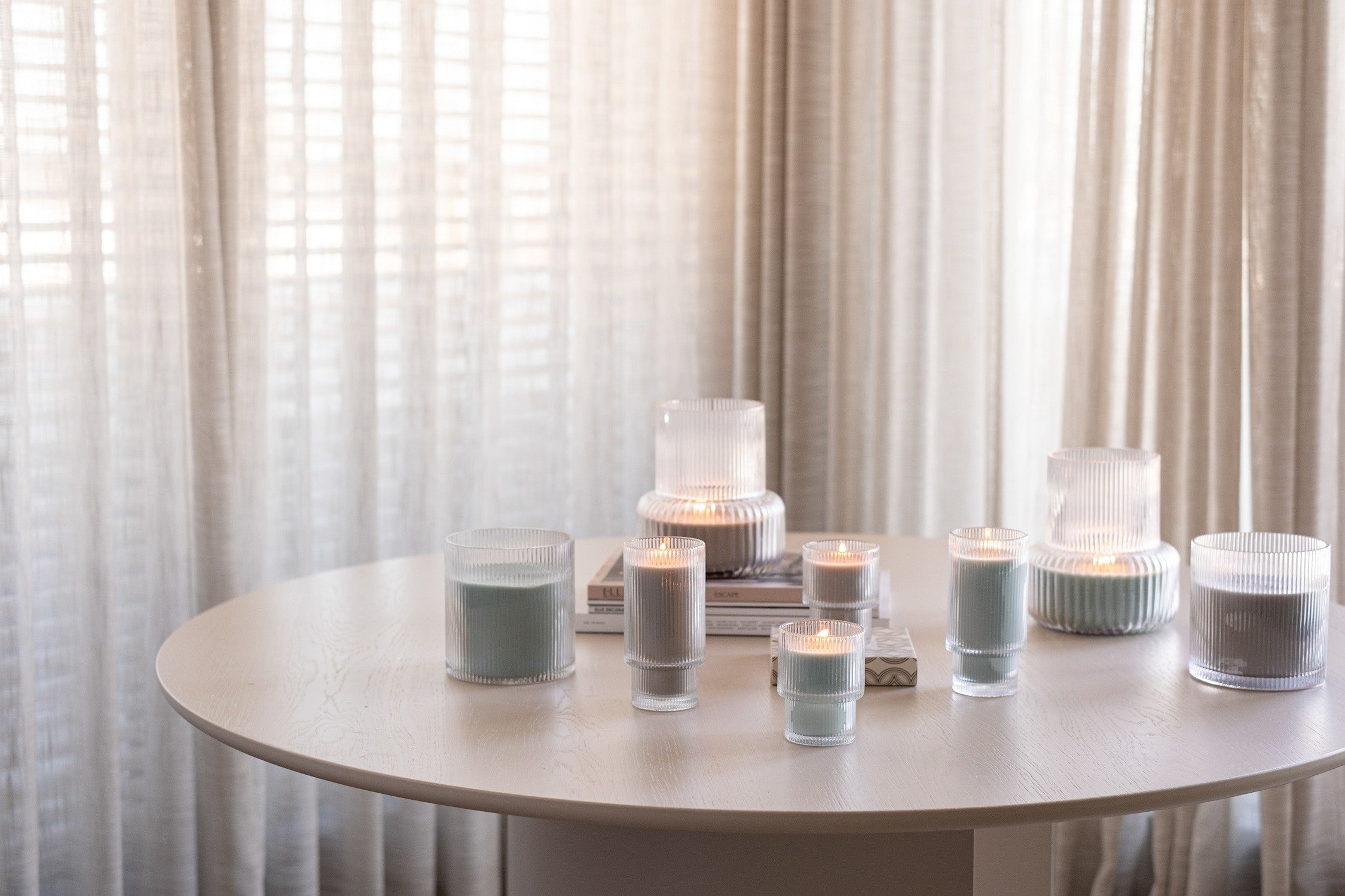 Home Society Kerze Rippled, Farbe sand