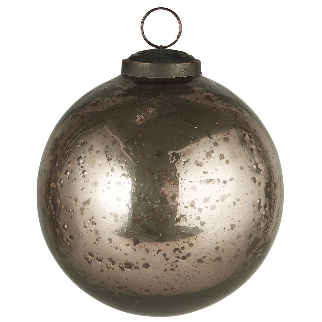 Ib Laursen Weihnachtskugel pebbled Glas soil Bauernsilber groß