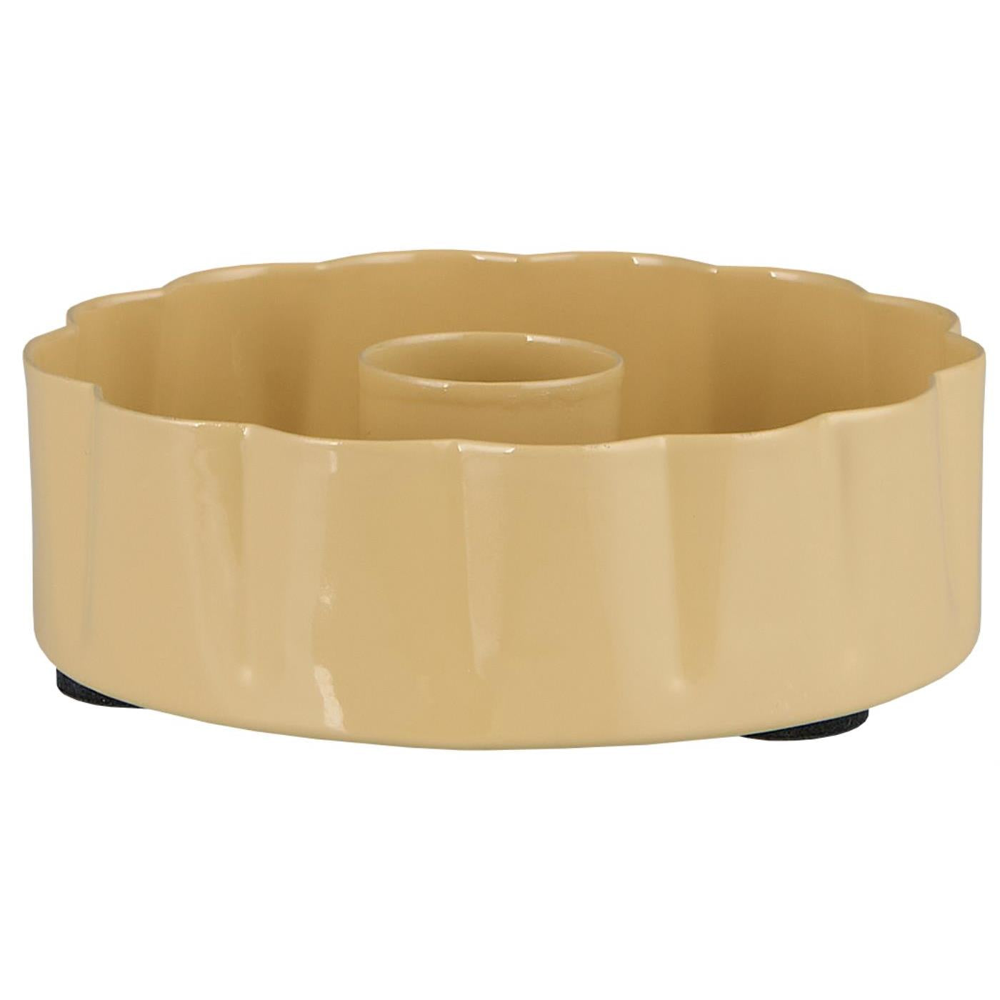 Ib Laursen Kerzenhalter für 2,2 cm Kerze gewellte Kante wheat straw
