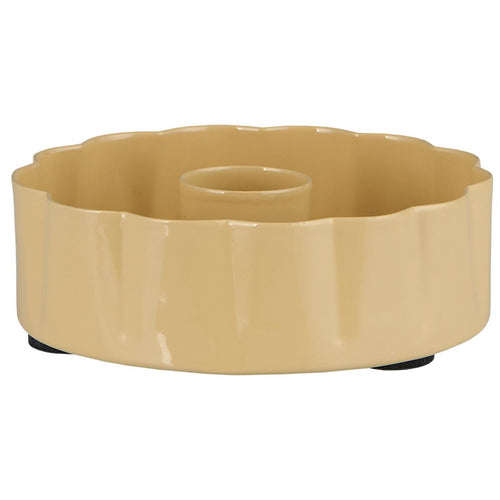 Ib Laursen Kerzenhalter für 2,2 cm Kerze gewellte Kante wheat straw