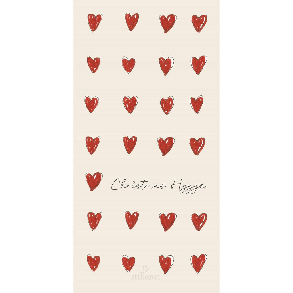 Serviette 10x20 cm Herzen und Christmas Hygge 16 Stück/Packung