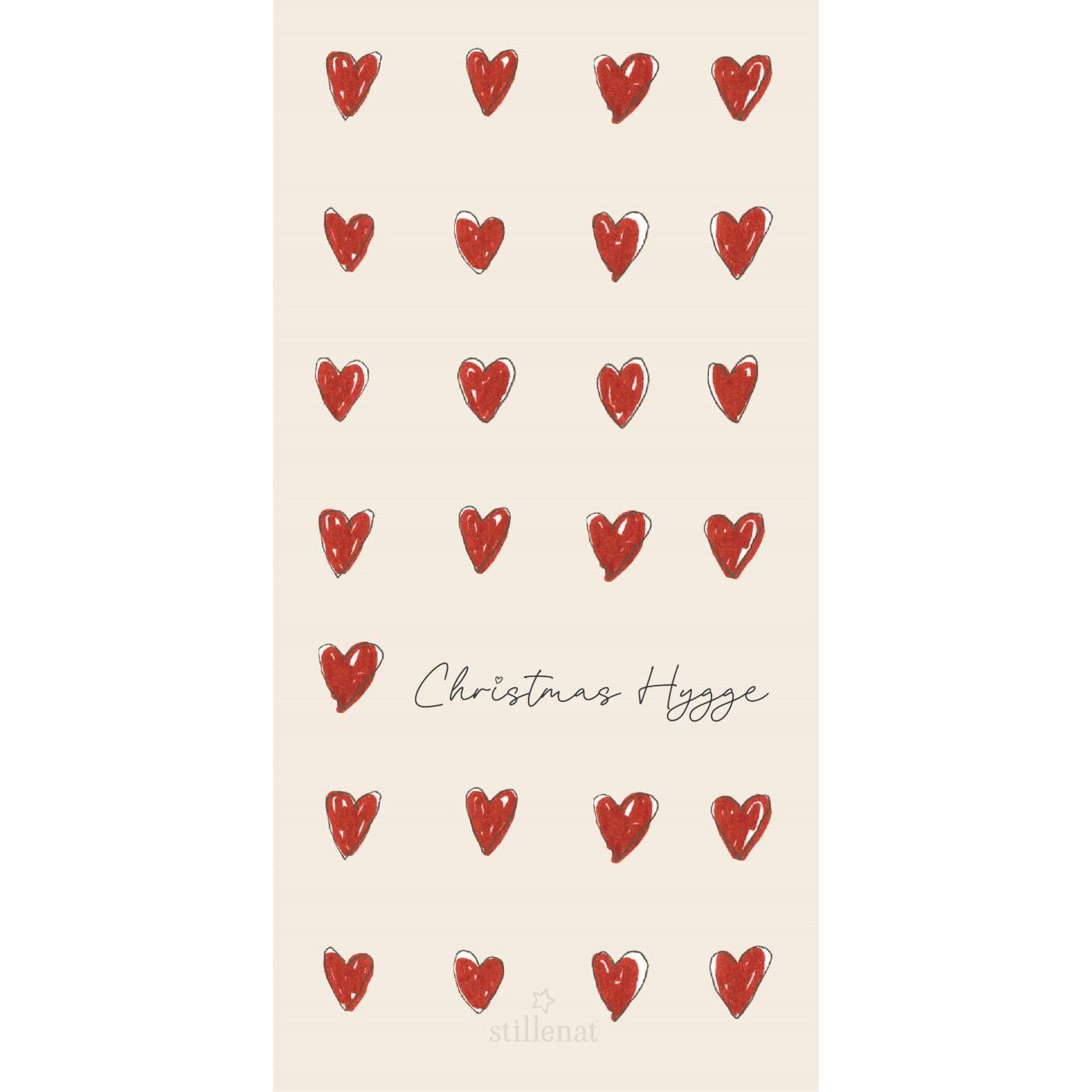 Serviette 10x20 cm Herzen und Christmas Hygge 16 Stück/Packung