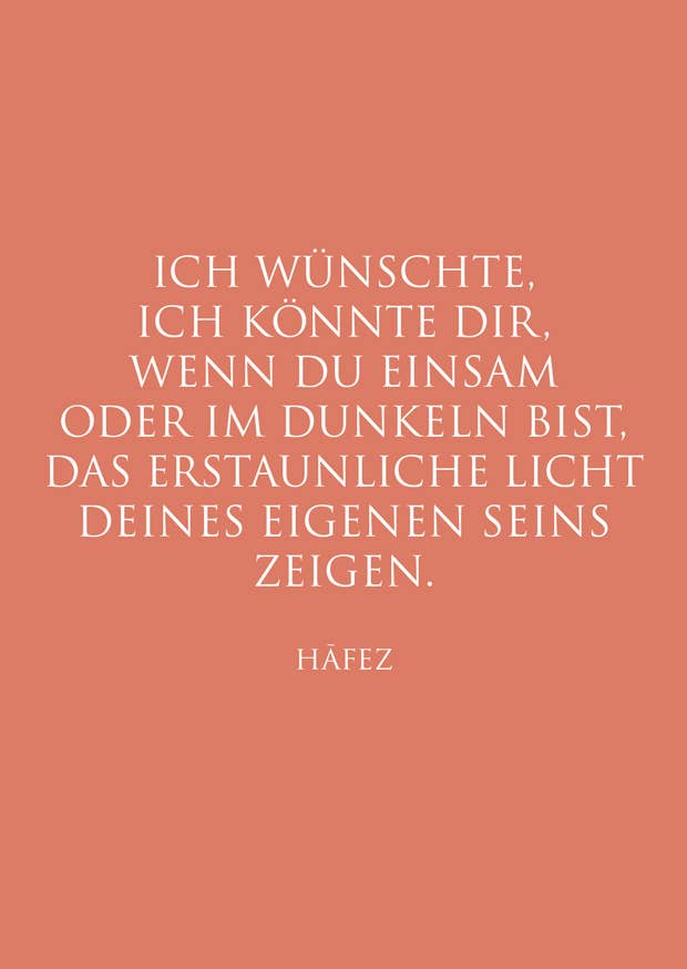 Postkarte "Dein Licht…" Hāfez
