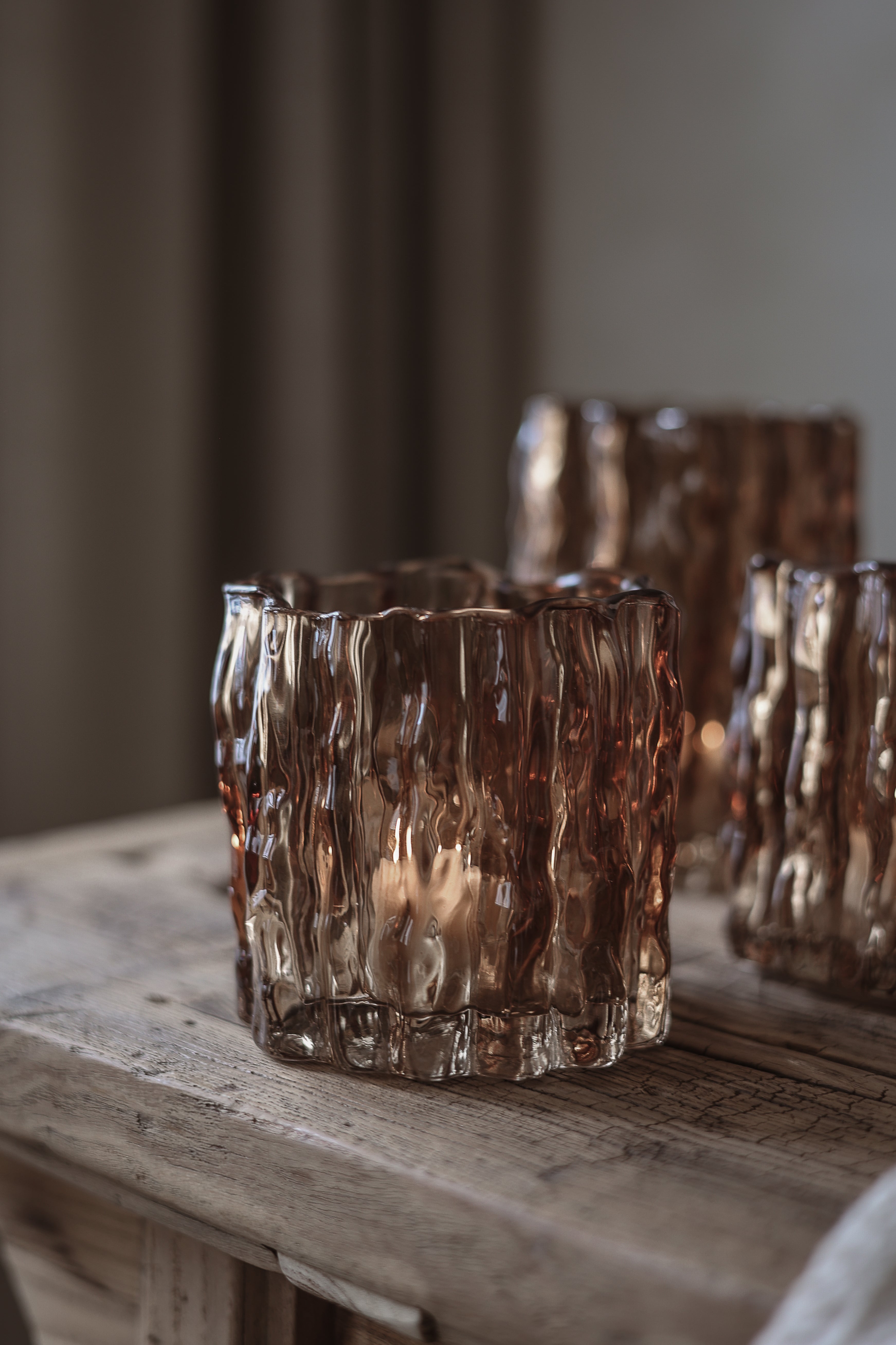 Maja’s Cottage Laterne „Classico“, klein, braun – 11 × 12 cm -Chestnut - Teelichthalter