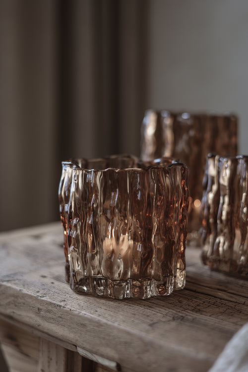 Maja’s Cottage Laterne „Classico“, klein, braun – 11 × 12 cm -Chestnut - Teelichthalter