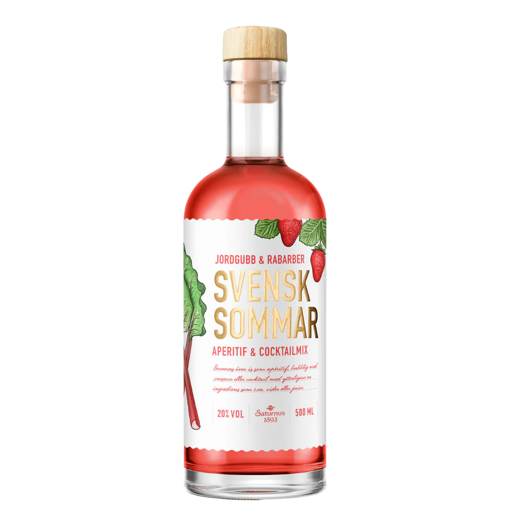 Saturnus Aperitif Svensk Sommar Aperitif - 20% vol., 500ml Sorte: Erdbeere/ Rhabarber