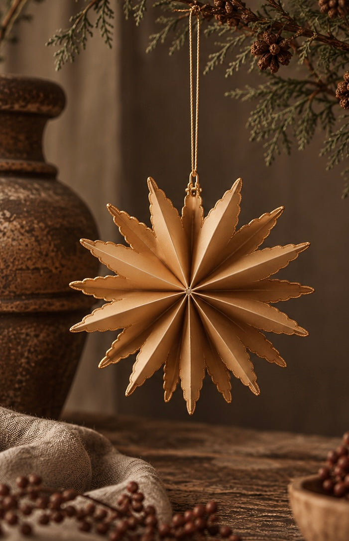Stern zum hängen 3 versch. Farben (weiß, gold, beige) 10,5cm