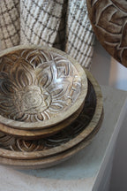 Majas Cottage Fleur Holzschale aus Mangoholz groß