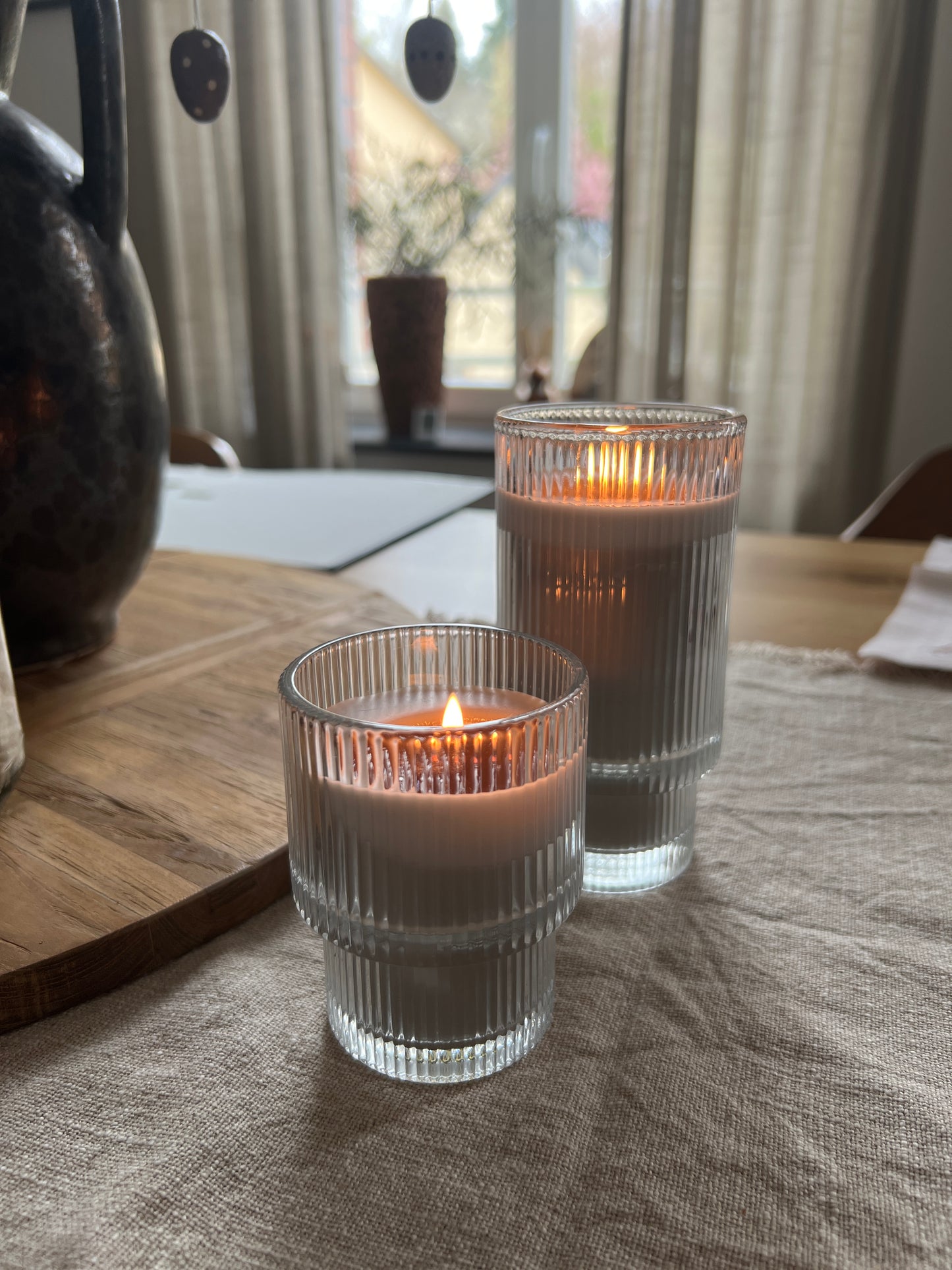Home Society Kerze im Glas, rippled Glas - klein oder groß