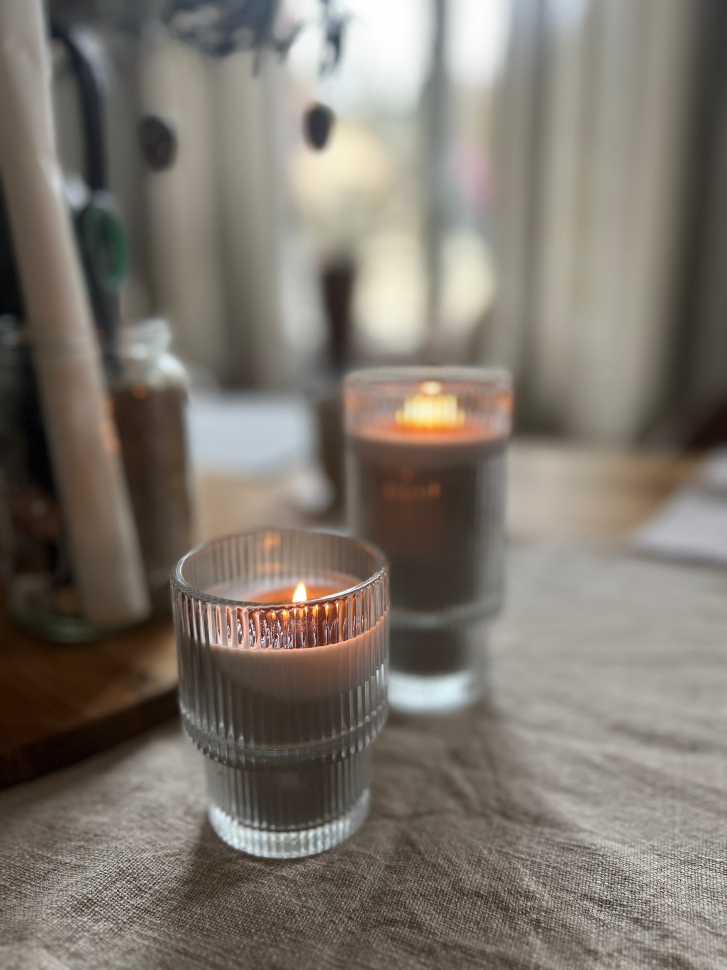 Home Society Kerze im Glas, rippled Glas - klein oder groß