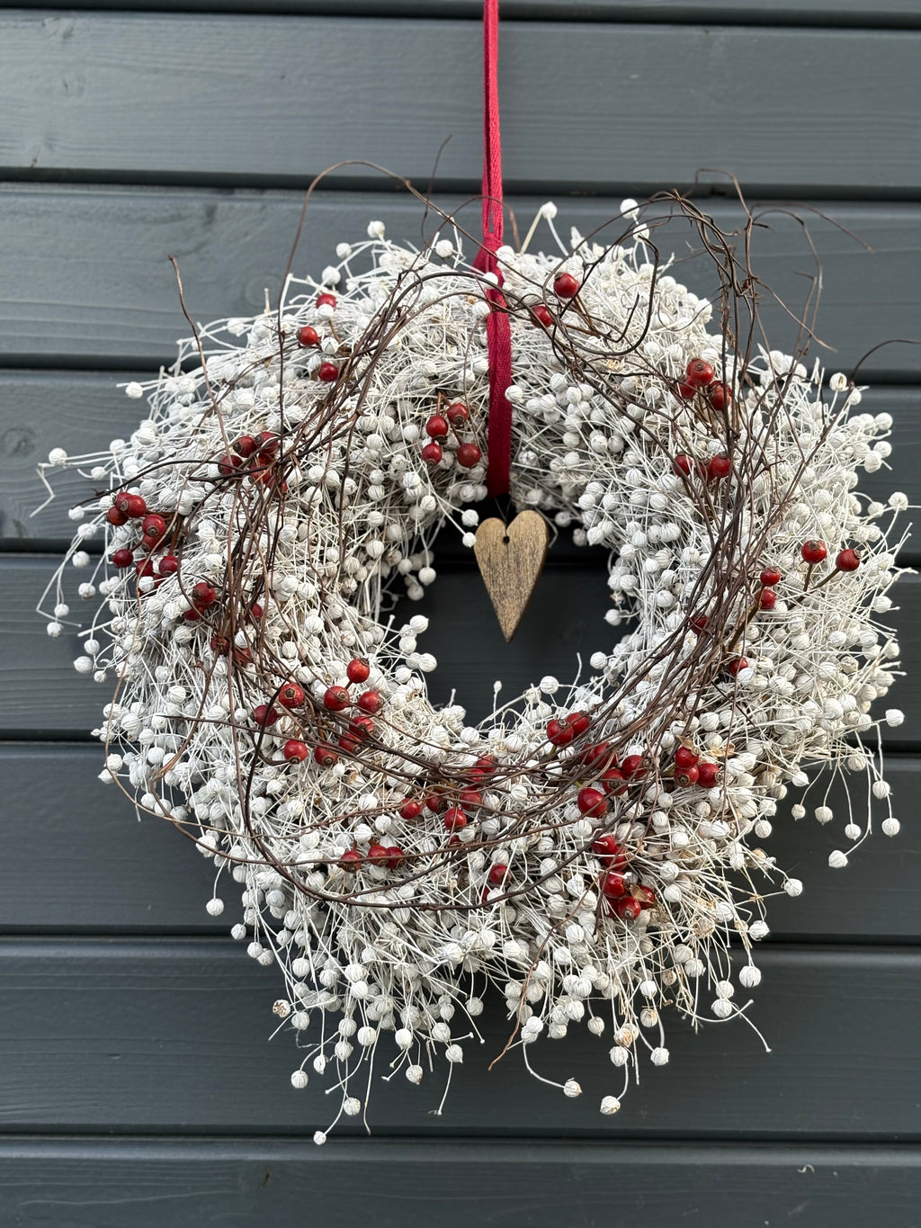 Flachskranz weiß - D: 30cm