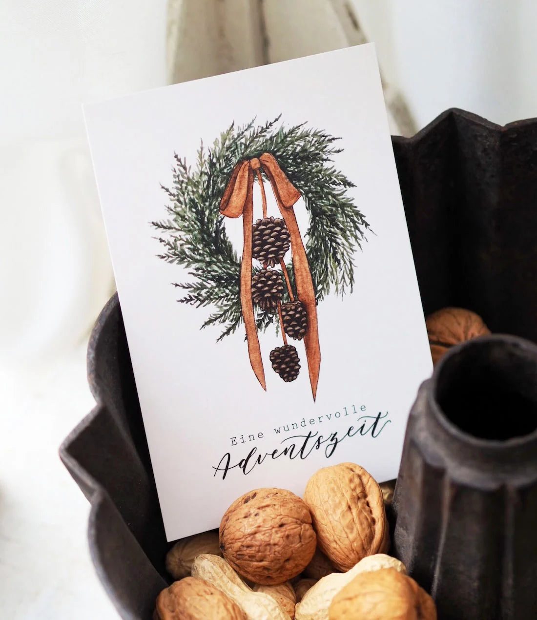 Frollein Lücke Postkarte „Tannenkranz“