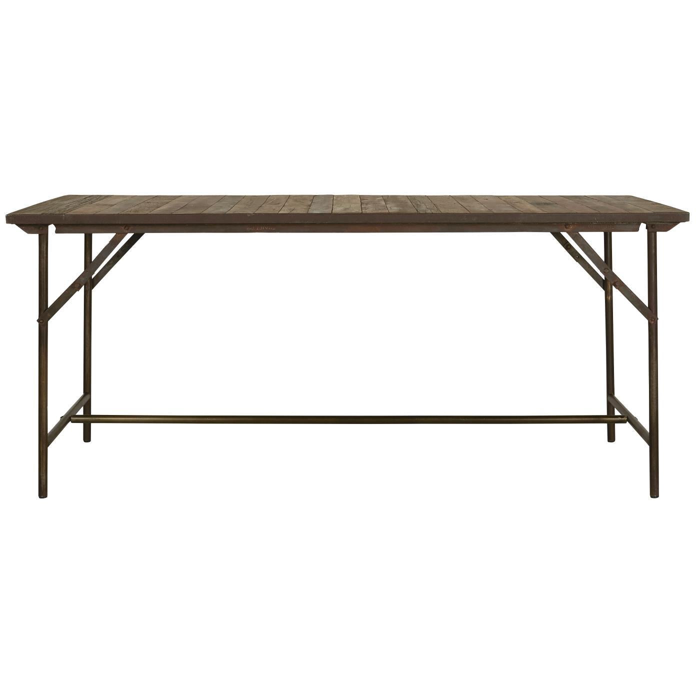 Ib Laursen Falttisch/ Esstisch UNIKA - Holztischplatte mit Metallgestell