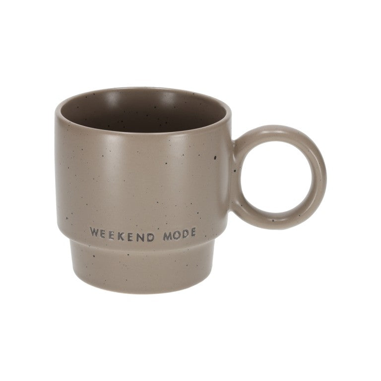 Jens Living große Stapeltasse "weekend mode", braun