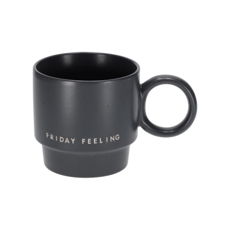 Jens Living große Stapeltasse "friday feeling", schwarz