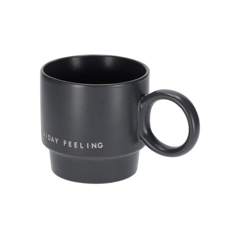 Jens Living große Stapeltasse "friday feeling", schwarz
